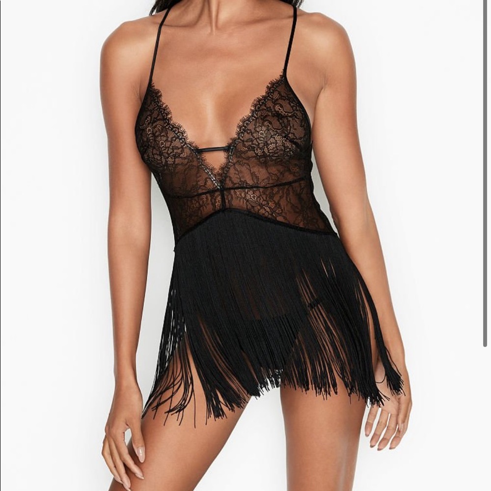Victoria’s Secret Lace and Fringe Slip Lingerie
